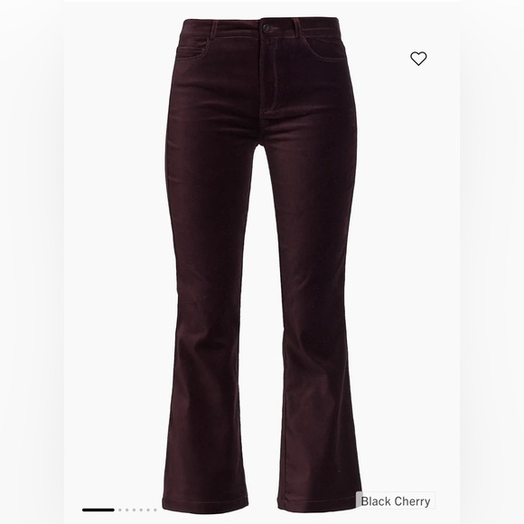 PAIGE Black Cherry Velvet Flare Pants - Picture 1 of 10
